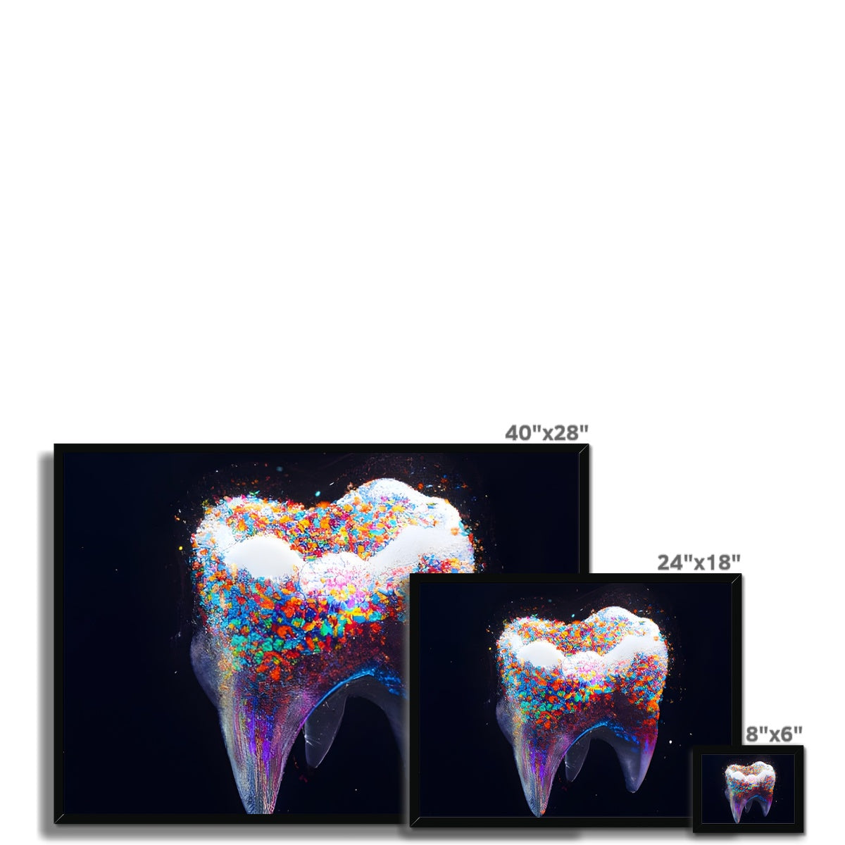 Tooth with Colour Sprinkles Framed Print Prodigi