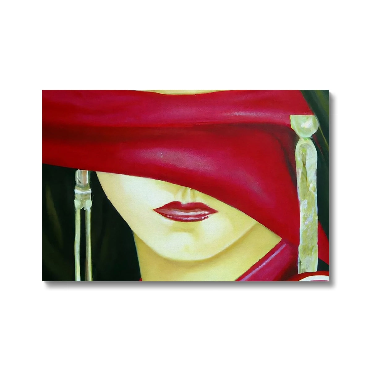 Women behind a Red Cloth Eco Canvas Prodigi