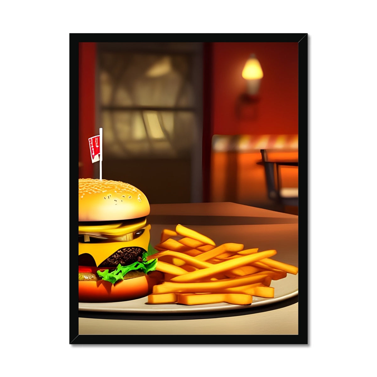 Burger & Fries Combo Framed Print Prodigi