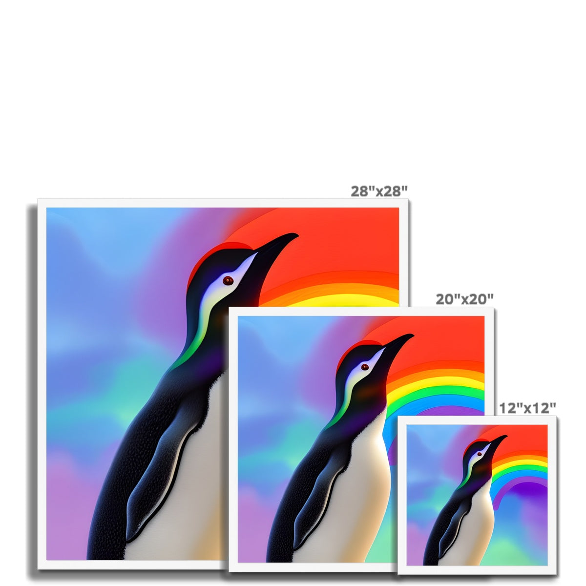 Rainbow Penguin Framed Print Prodigi