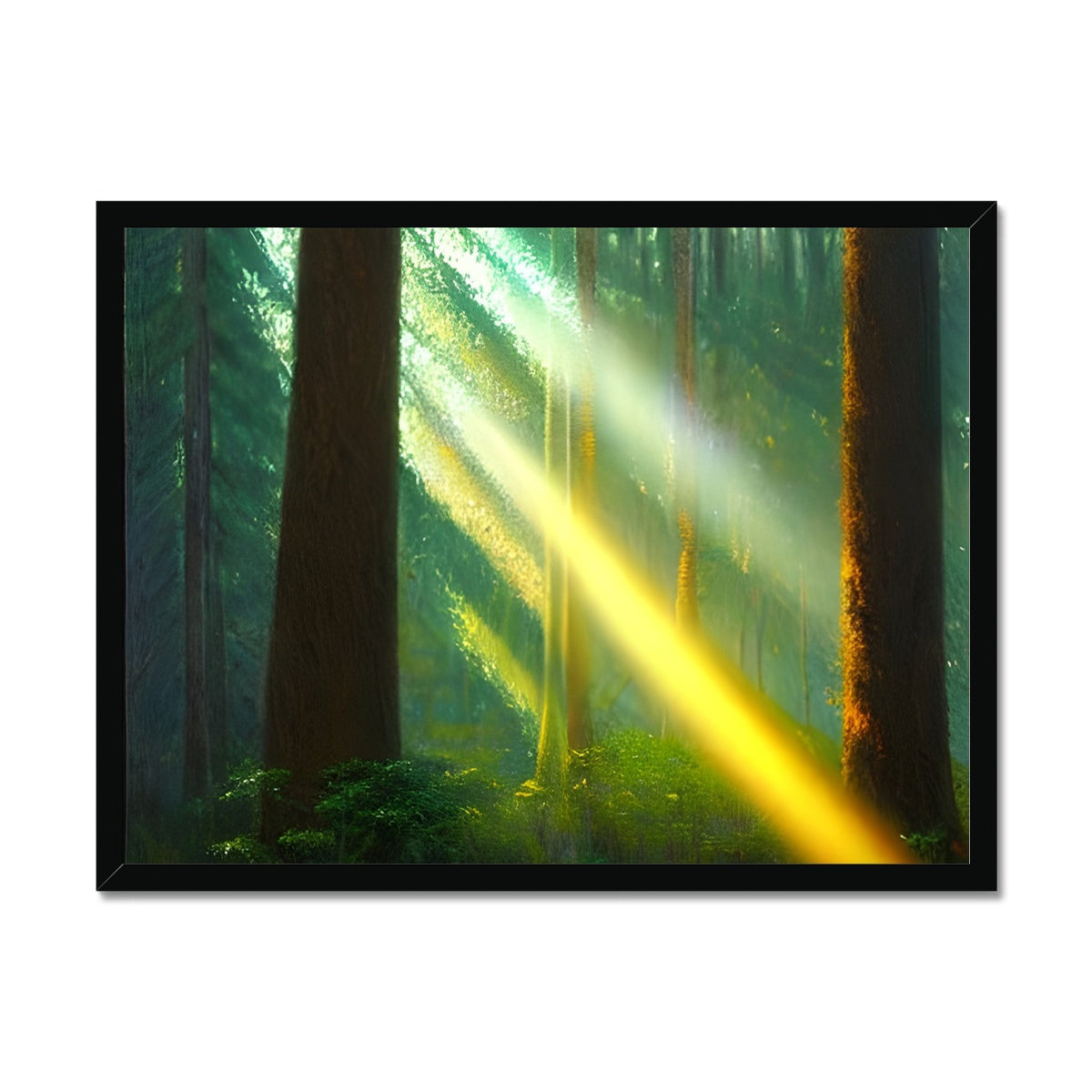 A Ray of Light in the Forest Framed Print Prodigi