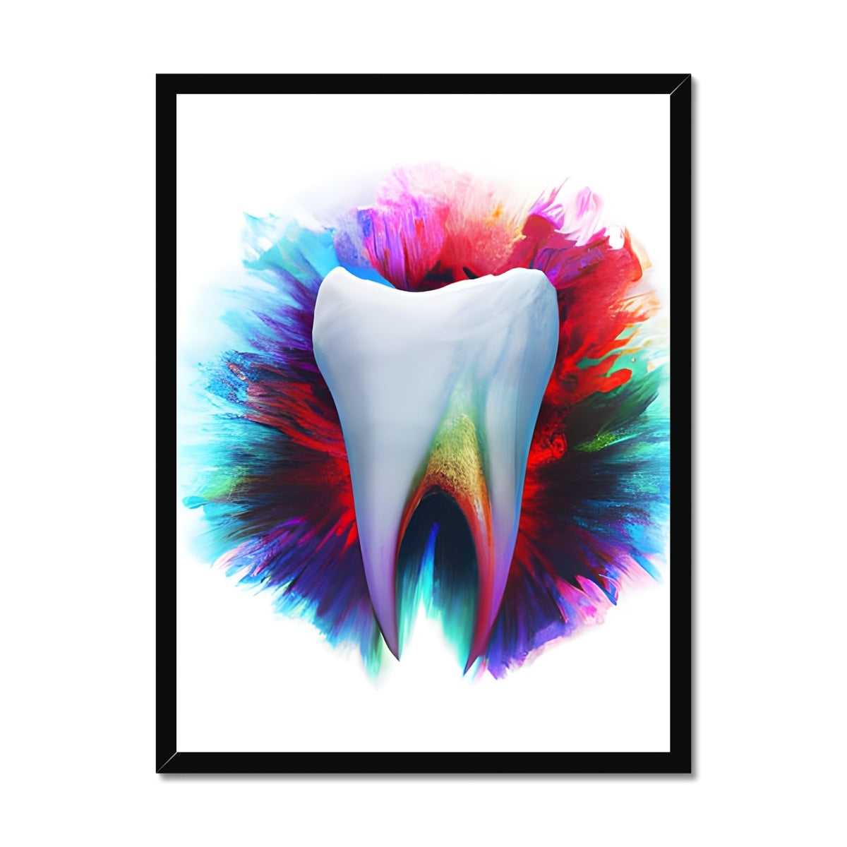 Watery Colours around a Tooth Framed Print Prodigi