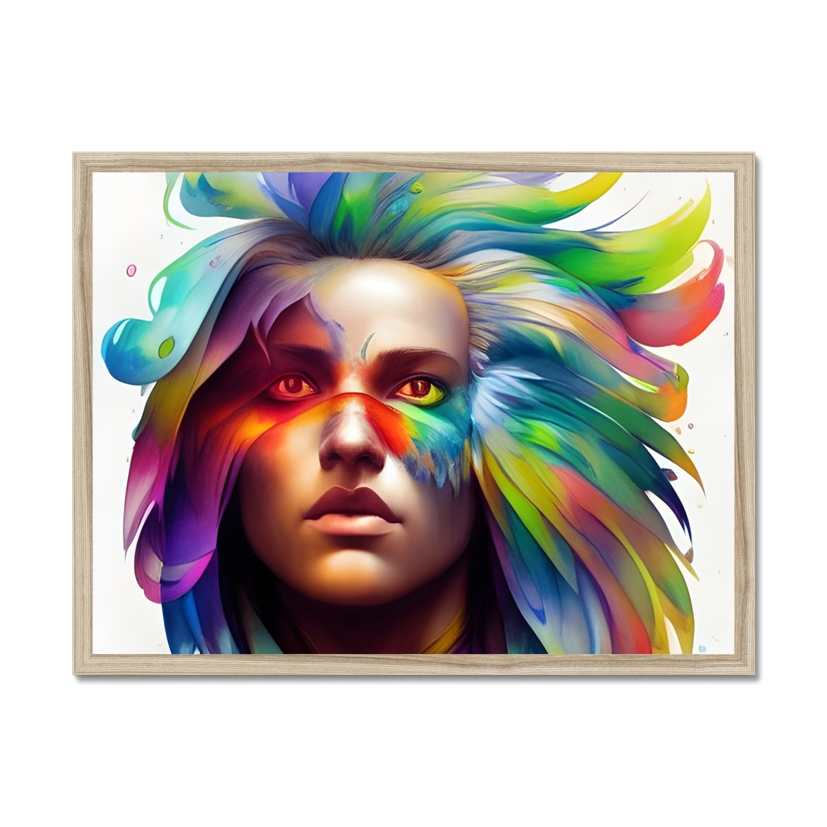 Women Rainbow Eagle Head Framed Print Prodigi