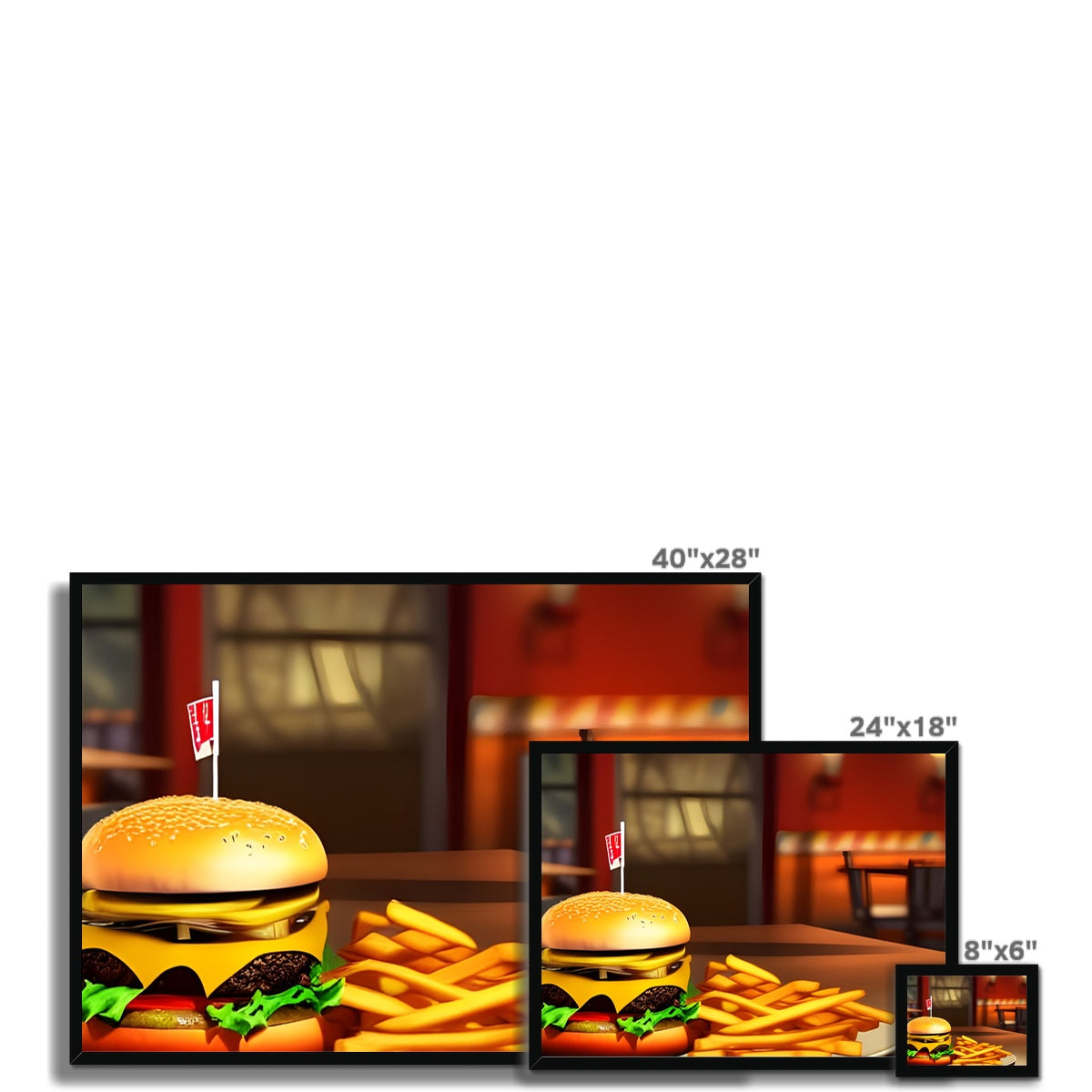 Burger & Fries Combo Framed Print Prodigi