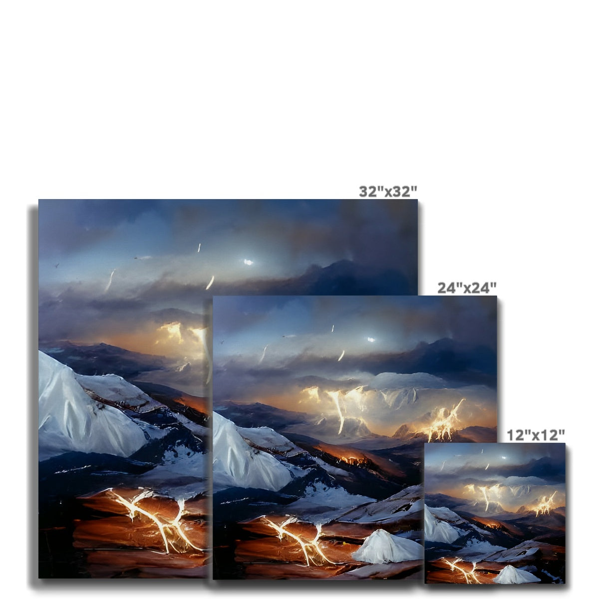 Mountains with Lightning Canvas Prodigi