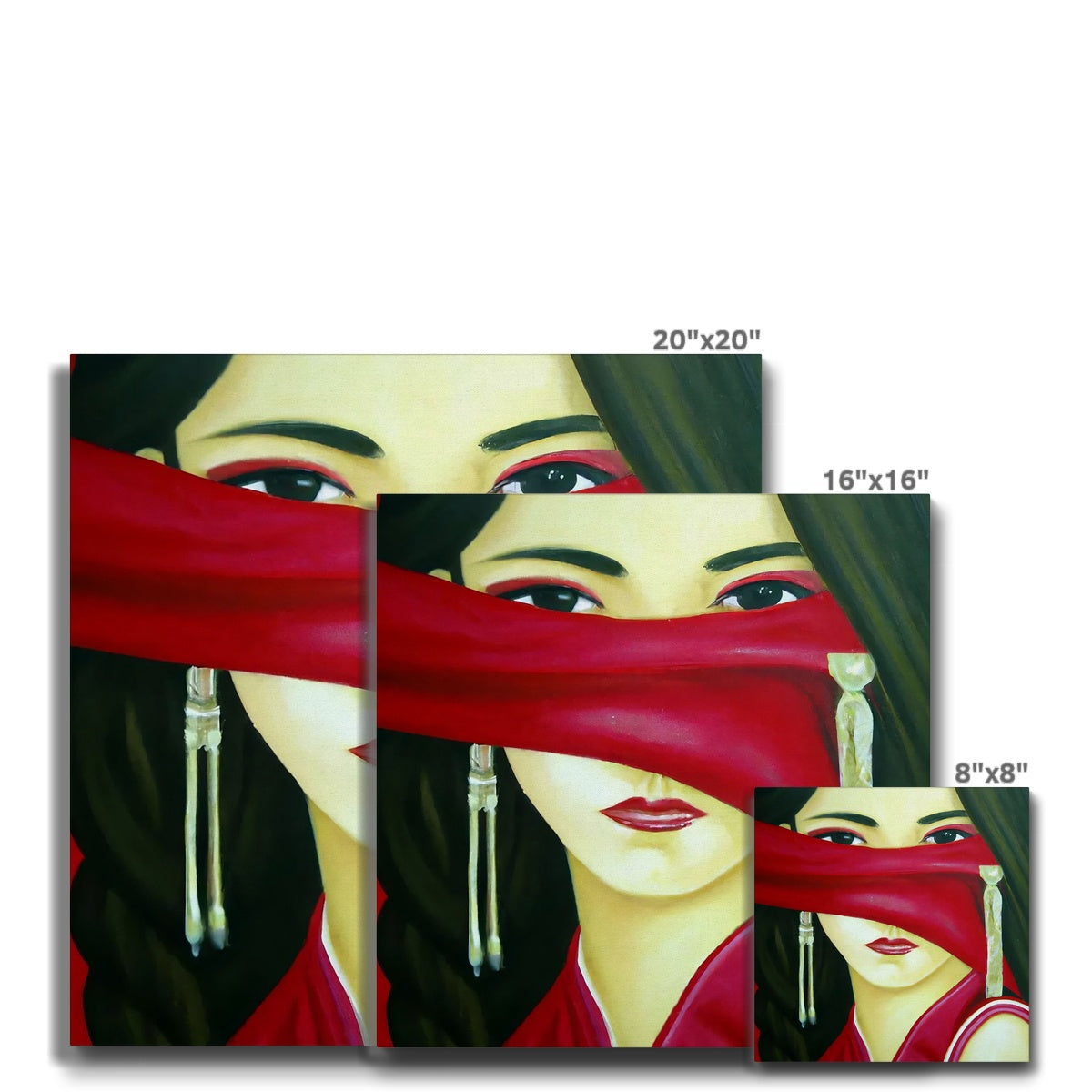 Women behind a Red Cloth Eco Canvas Prodigi