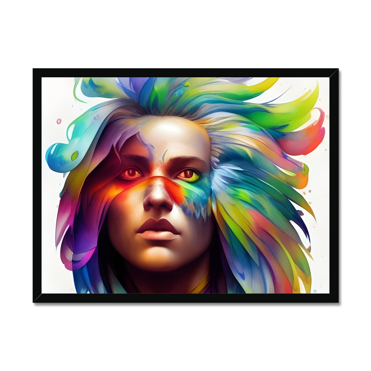 Women Rainbow Eagle Head Framed Print Prodigi