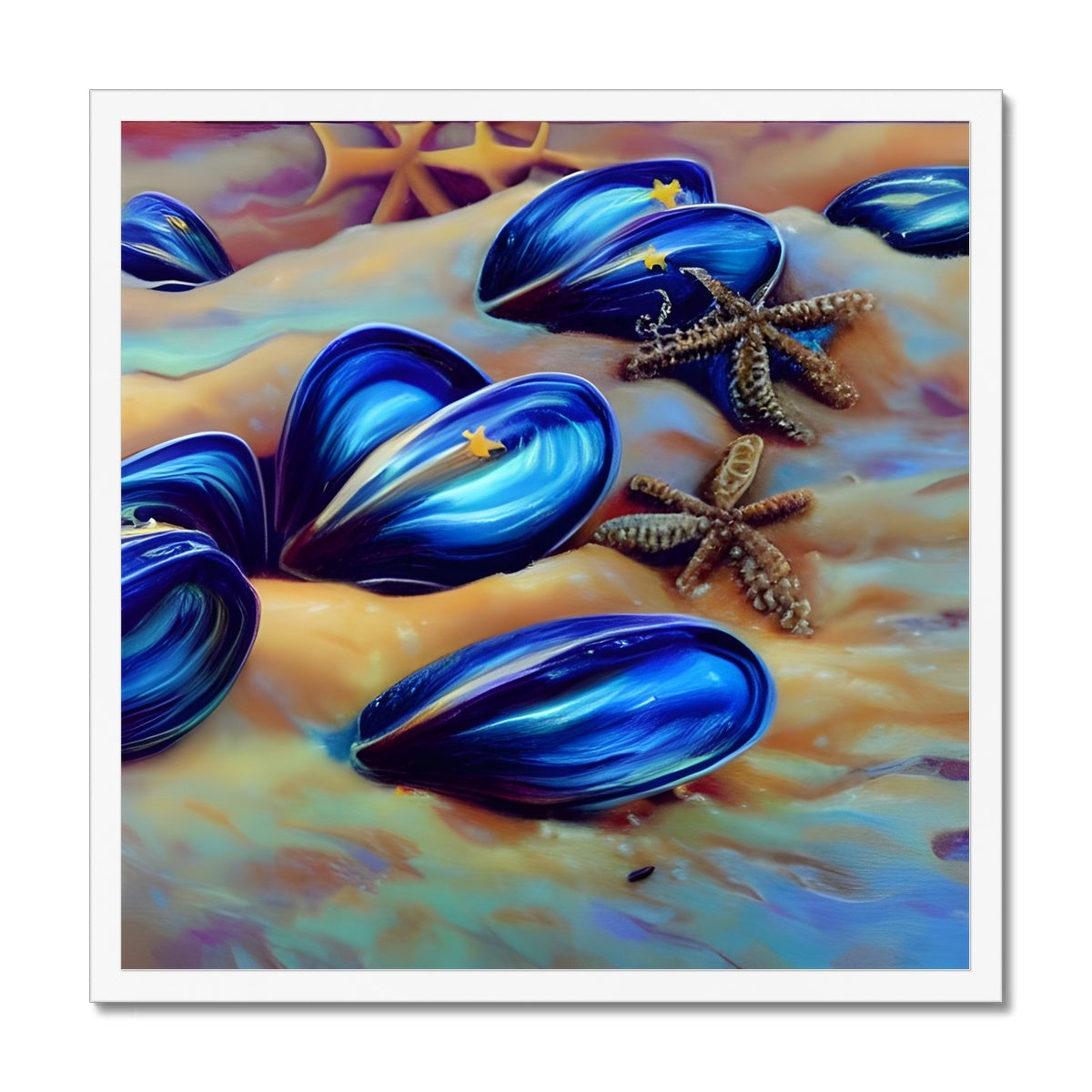 Beautiful Mussles At The Beach Framed Print Prodigi