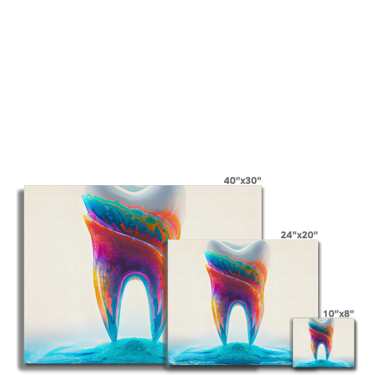 Tooth in Colour Waves Canvas Prodigi