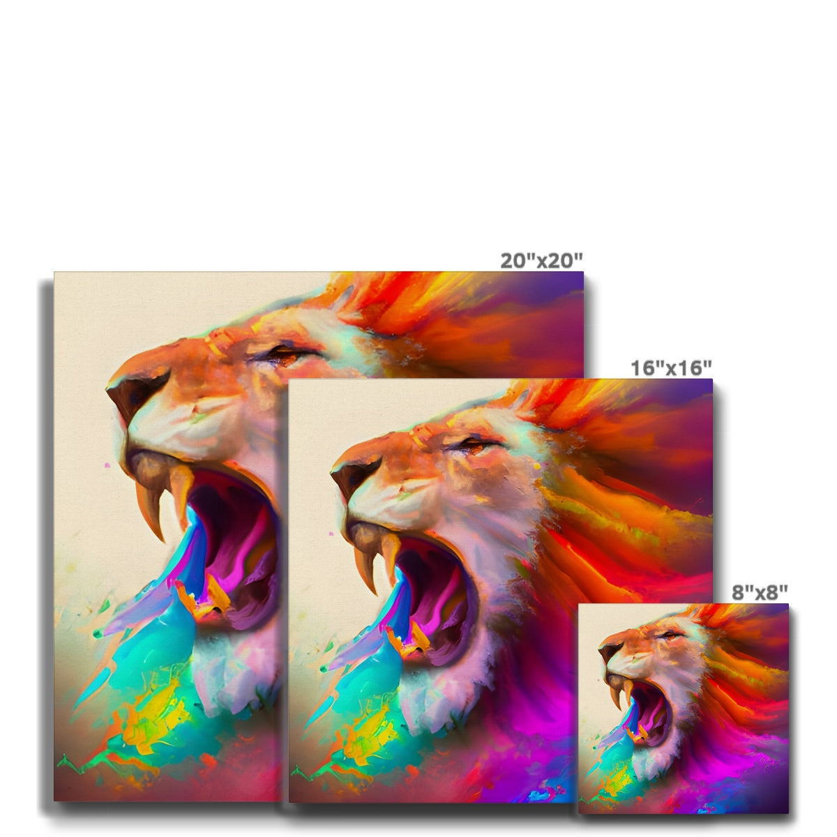 Lion with a Rainbow Mane Eco Canvas Prodigi