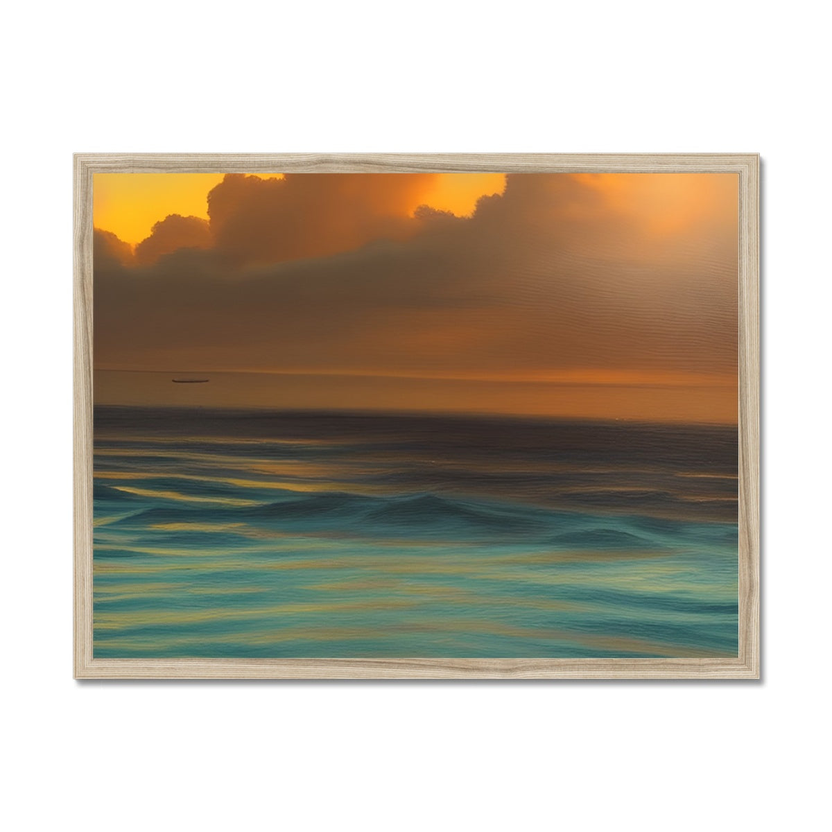 Red Sky Over Turquoise Ocean Framed Print Prodigi