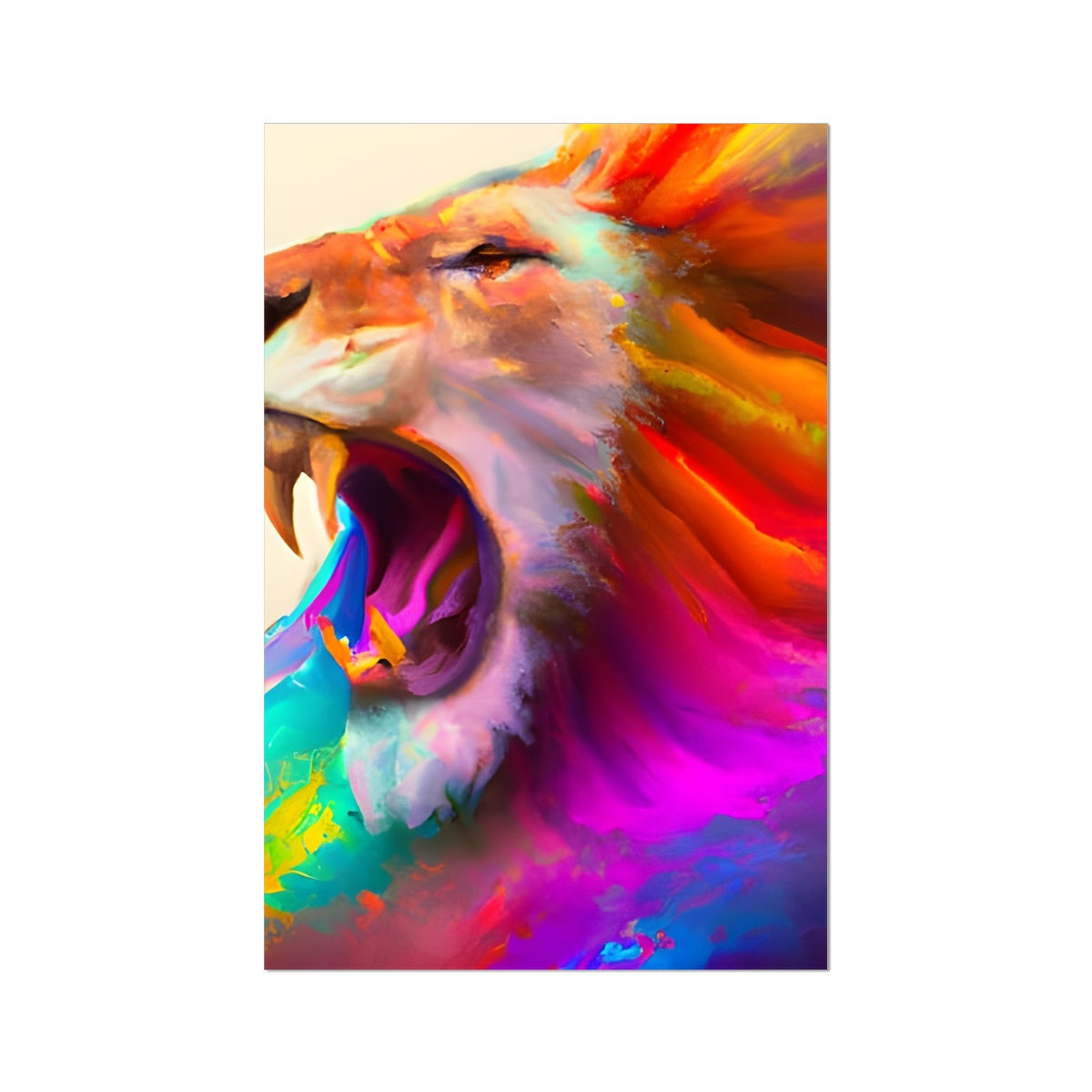 Lion with a Rainbow Mane Fine Art Print Prodigi