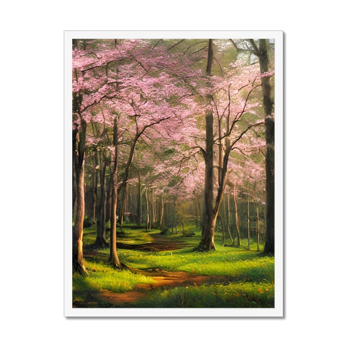 Cherry Blossom in a Forest Framed Print Prodigi