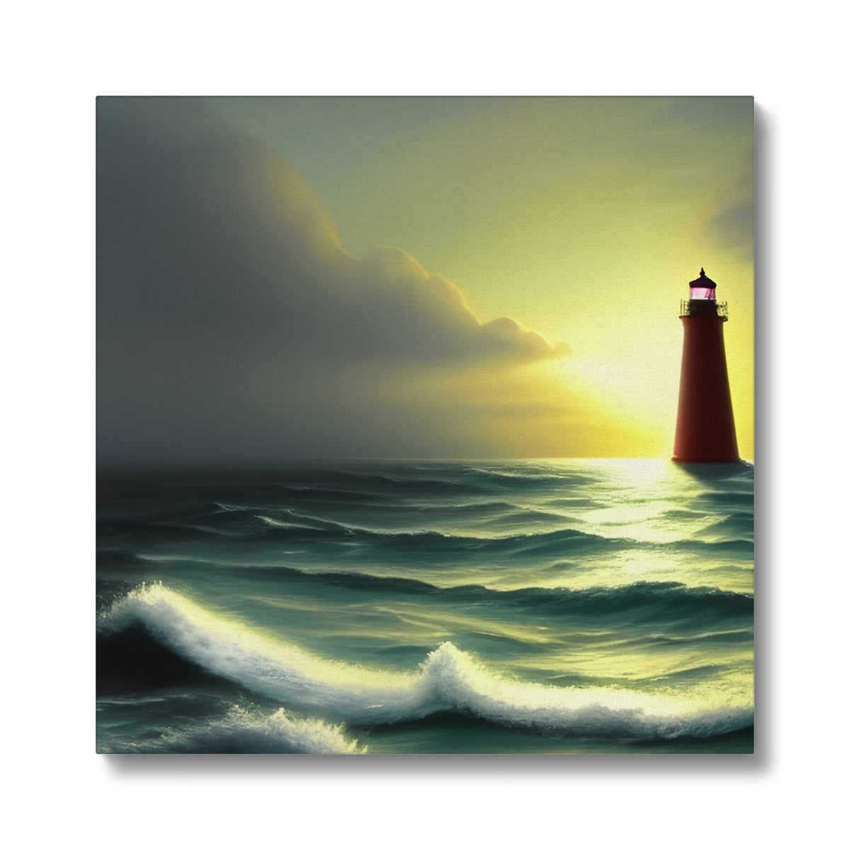 Lighthouse In The Sunset Eco Canvas Prodigi