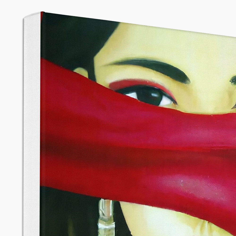 Women behind a Red Cloth Eco Canvas Prodigi