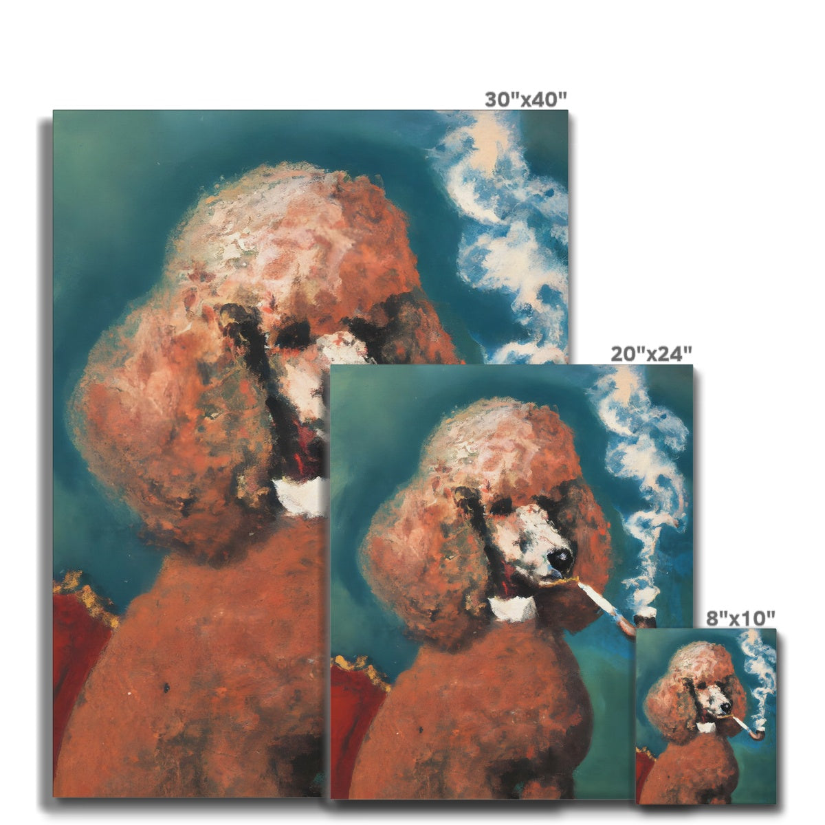 Smoking Poodle Canvas Prodigi