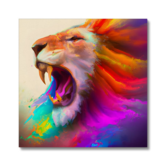 Lion with a Rainbow Mane Canvas Prodigi