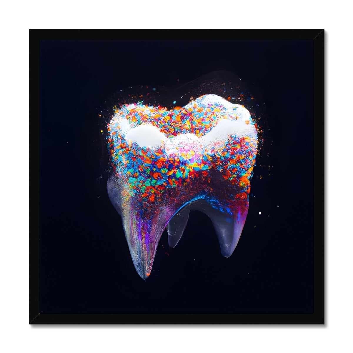 Tooth with Colour Sprinkles Framed Print Prodigi