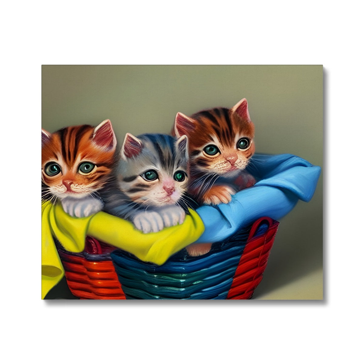 Cute Kittens In A Basket Canvas Prodigi