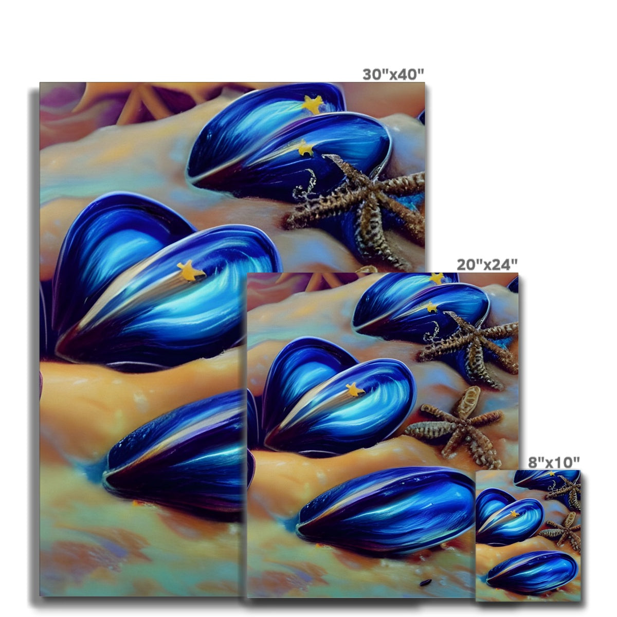 Beautiful Mussles At The Beach Canvas Prodigi