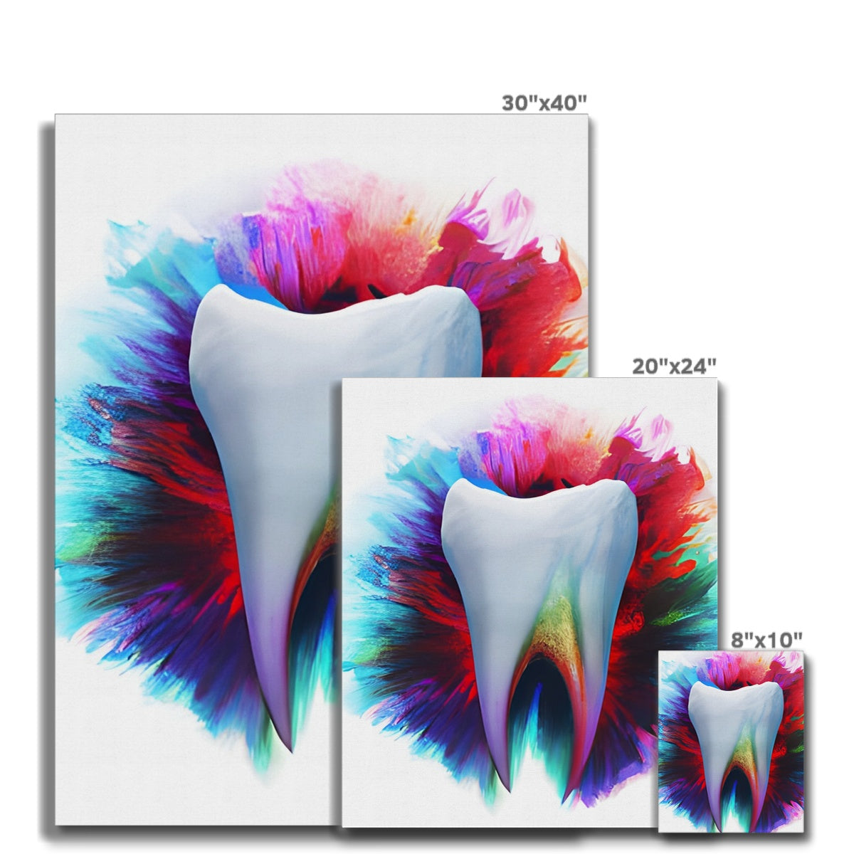 Watery Colours around a Tooth Canvas Prodigi