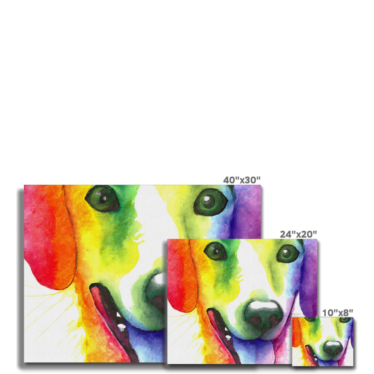 Happy Rainbow Dog Canvas Prodigi