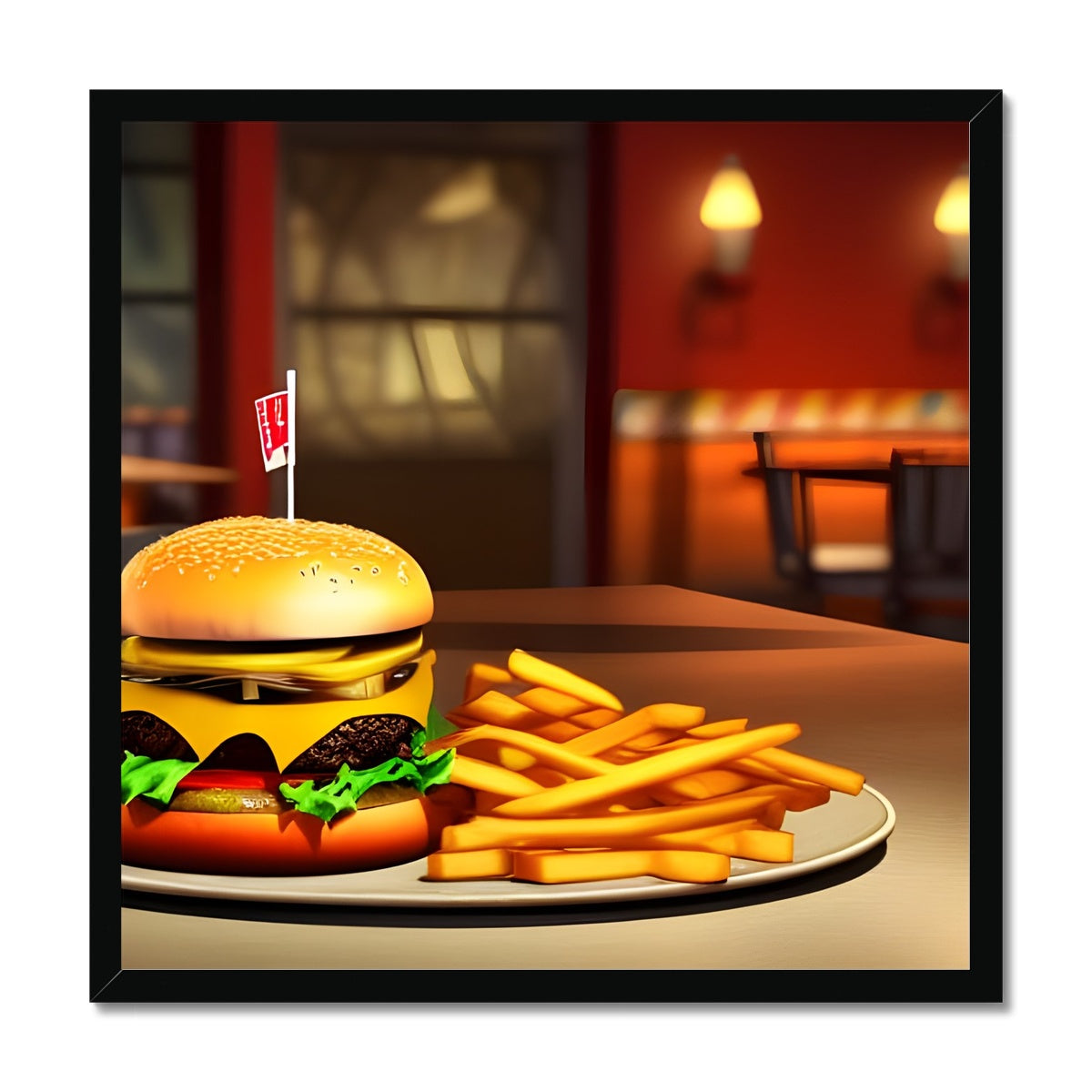 Burger & Fries Combo Framed Print Prodigi