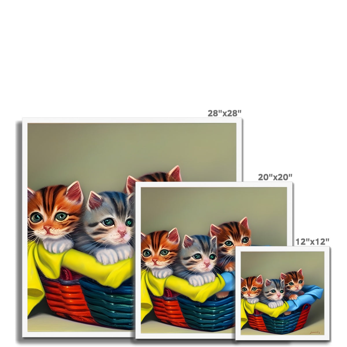 Cute Kittens In A Basket Framed Print Prodigi