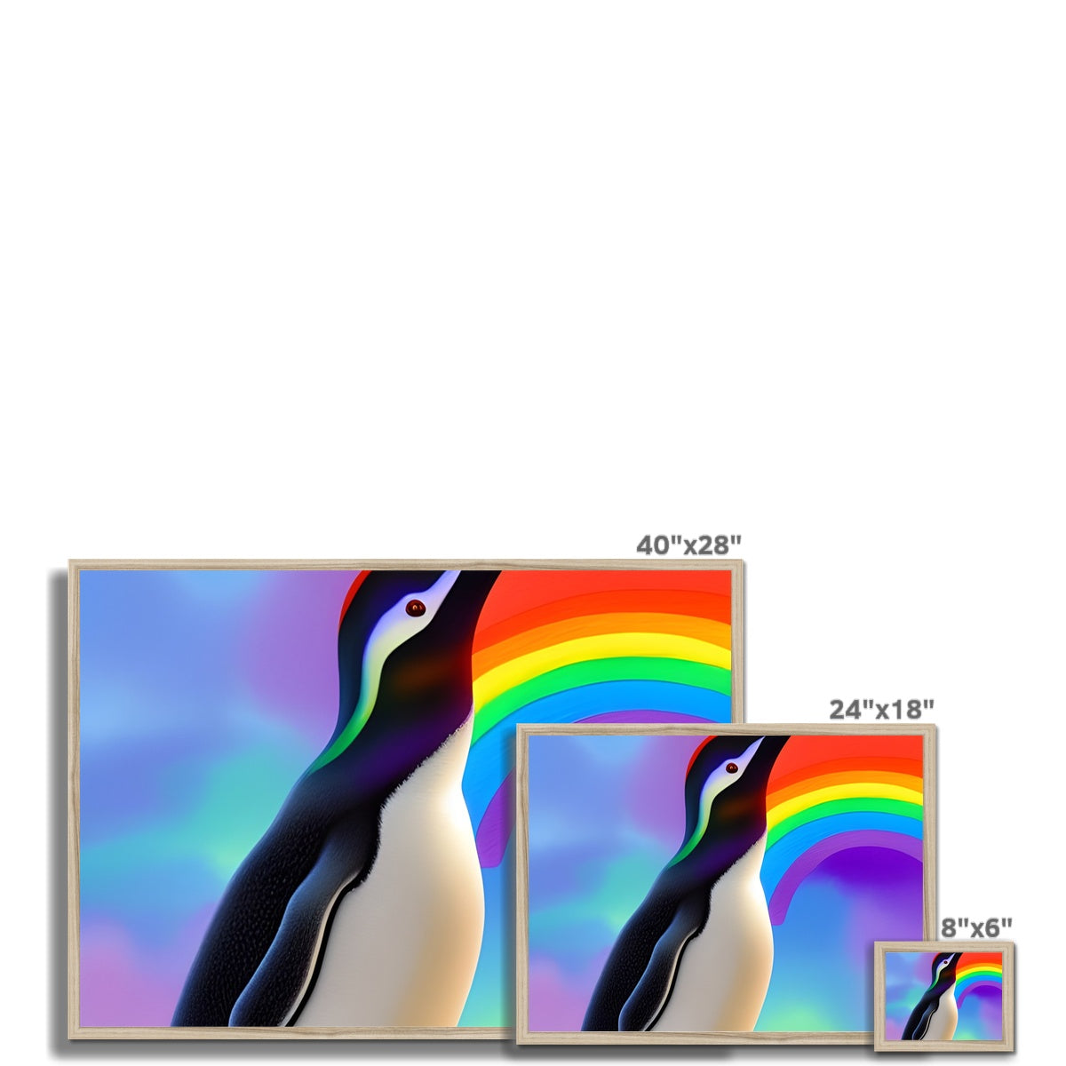 Rainbow Penguin Framed Print Prodigi