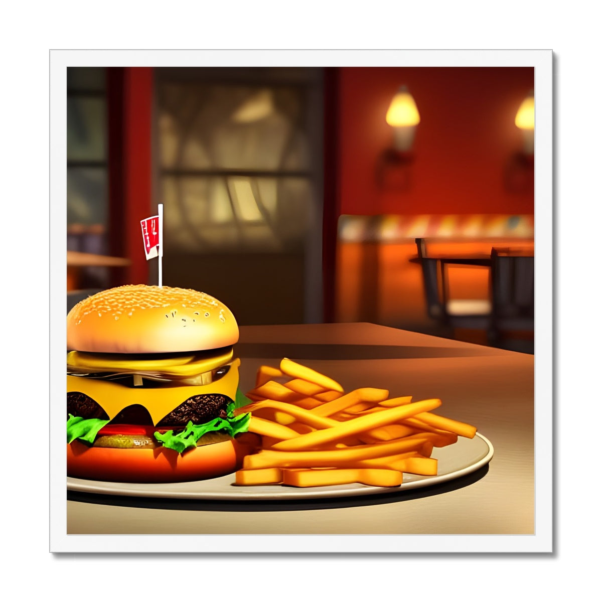 Burger & Fries Combo Framed Print Prodigi