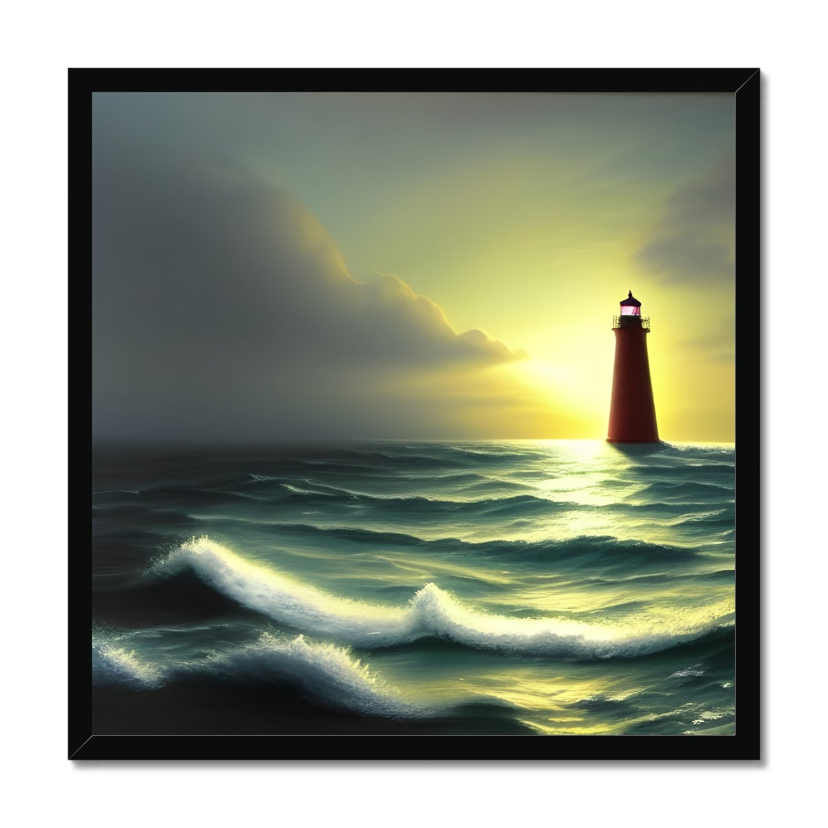 Lighthouse In The Sunset Framed Print Prodigi