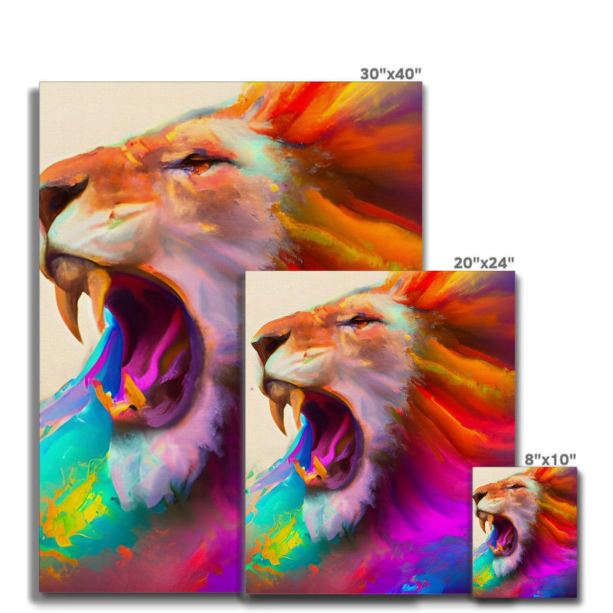 Lion with a Rainbow Mane Canvas Prodigi