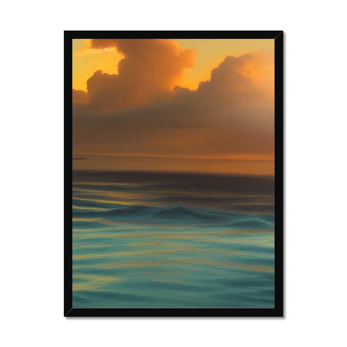 Red Sky Over Turquoise Ocean Framed Print Prodigi