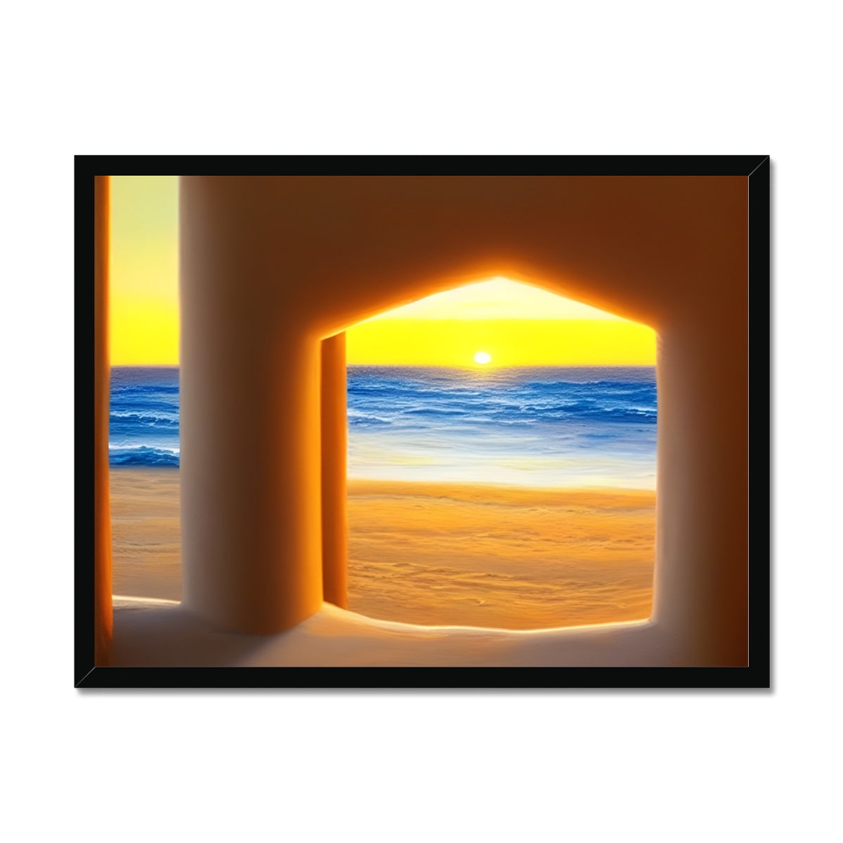 View out of a Sandcastle Framed Print Prodigi