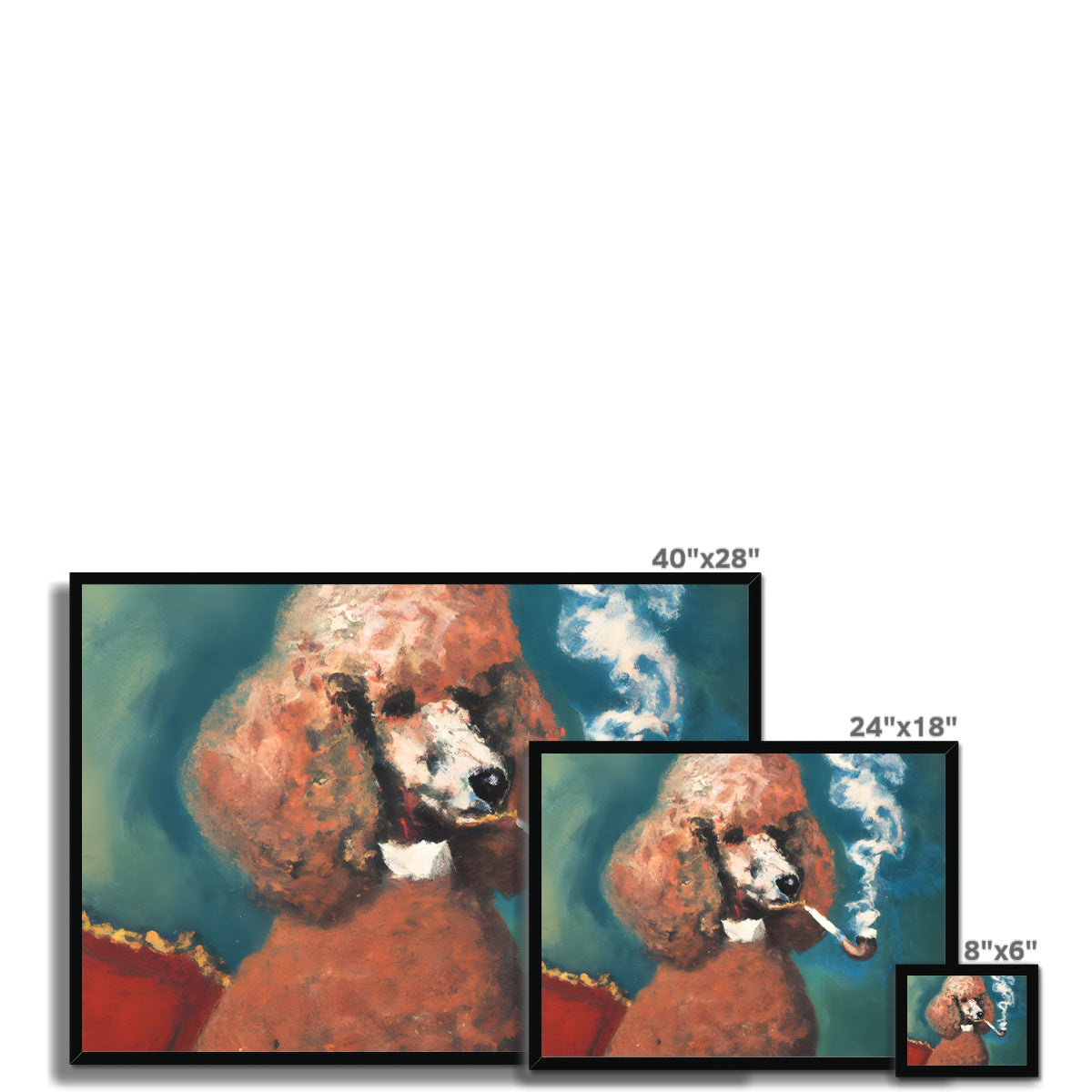 Smoking Poodle Framed Print Prodigi