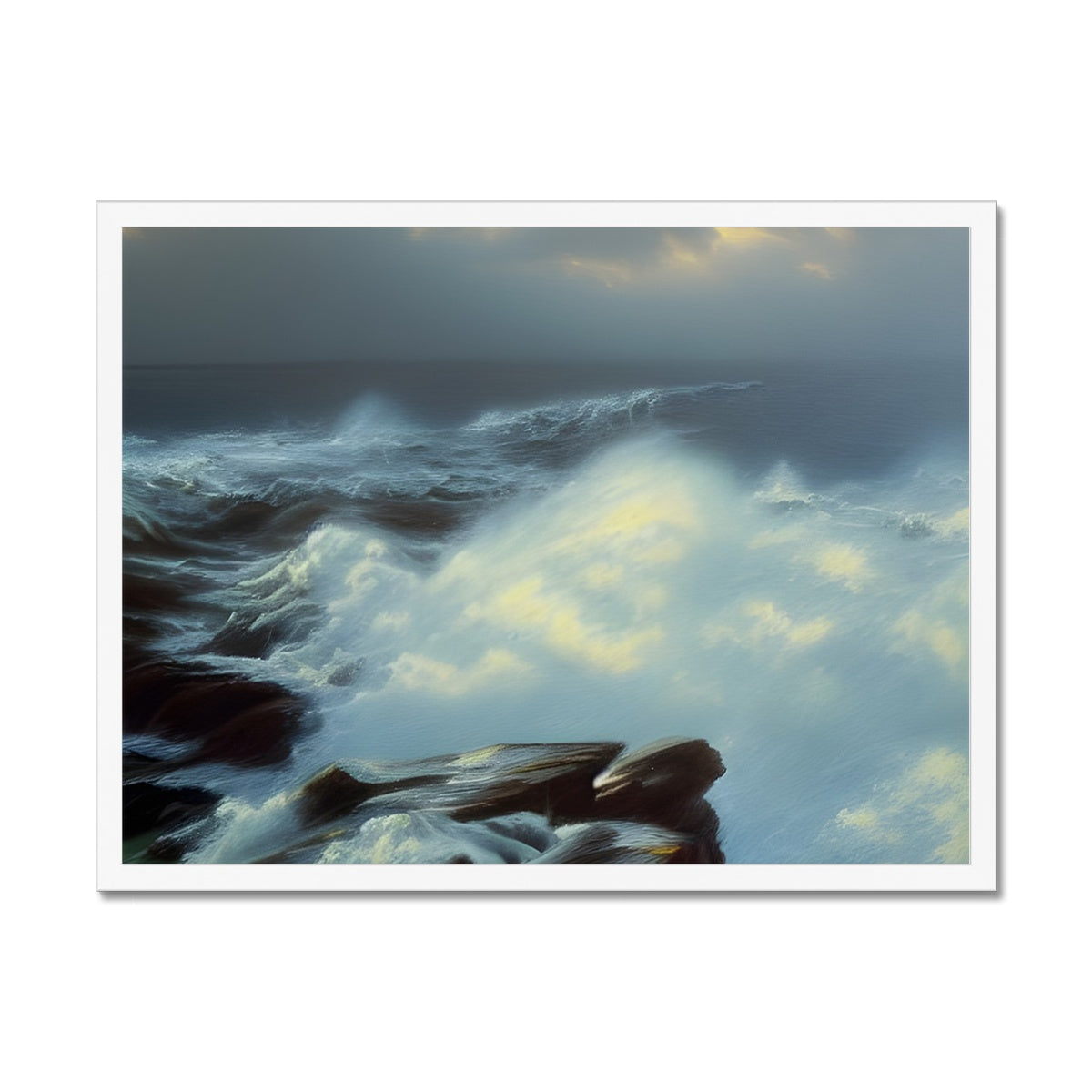 Cliffs Versus  Ocean Framed Print Prodigi