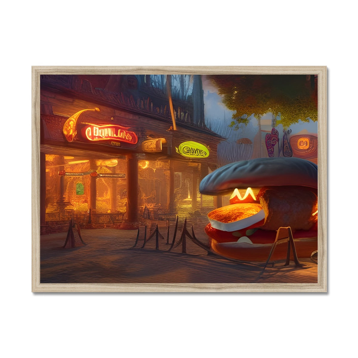 Burger Food Stand Framed Print Prodigi