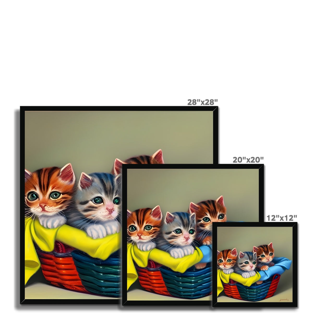 Cute Kittens In A Basket Framed Print Prodigi