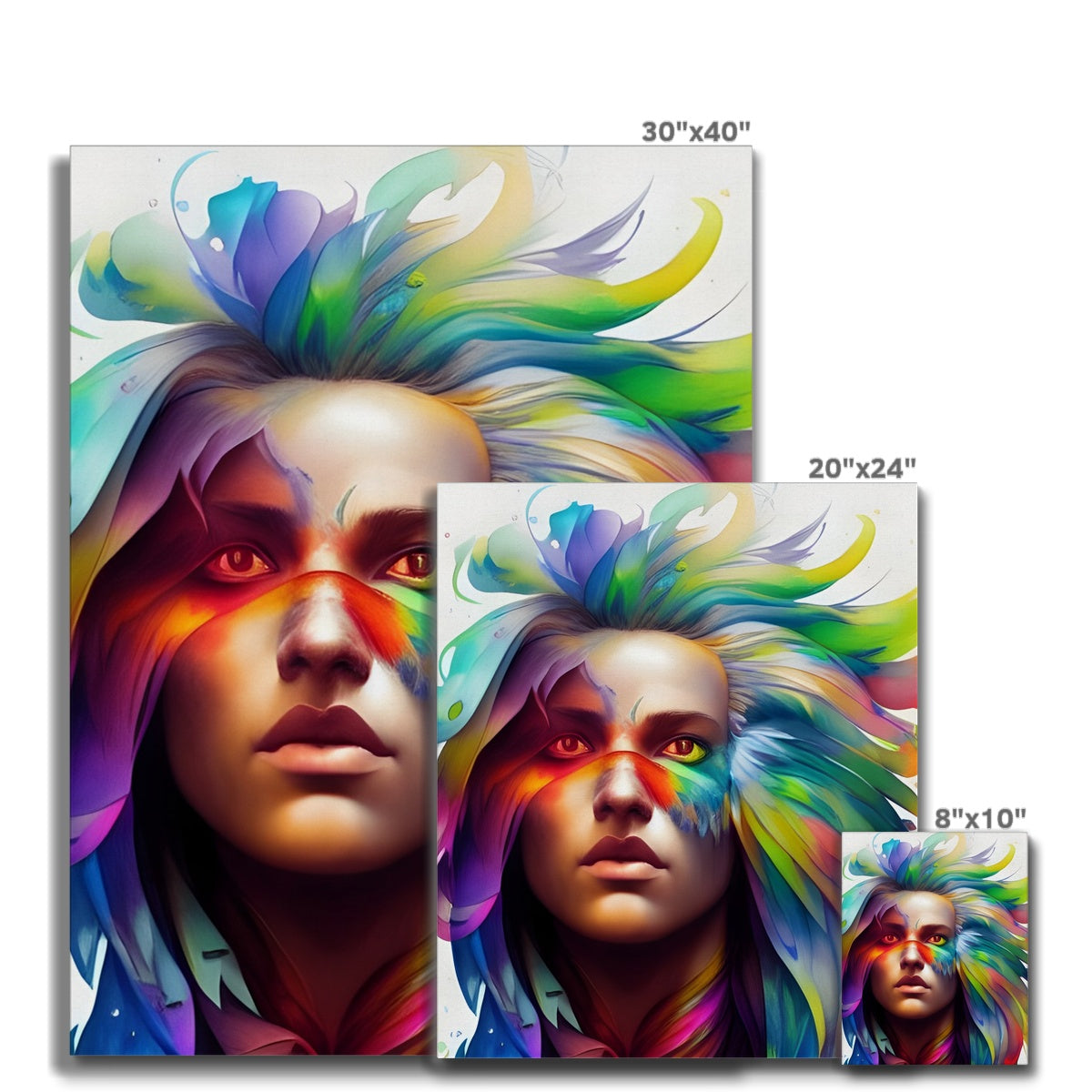 Women Rainbow Eagle Head Canvas Prodigi