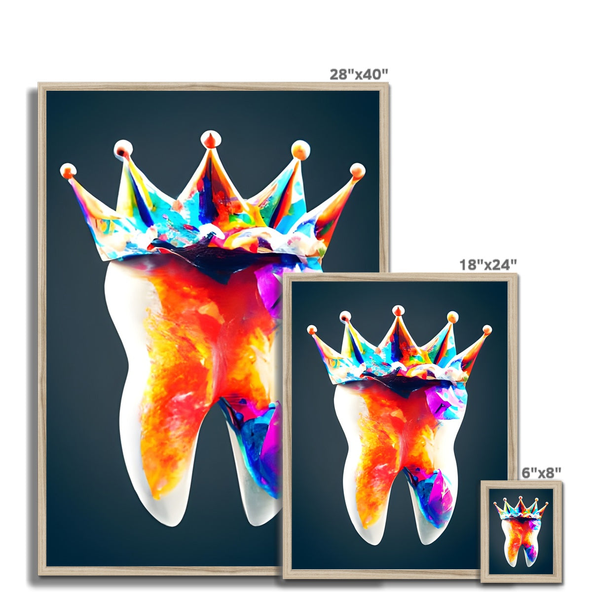 King Crystal Tooth Framed Print Prodigi