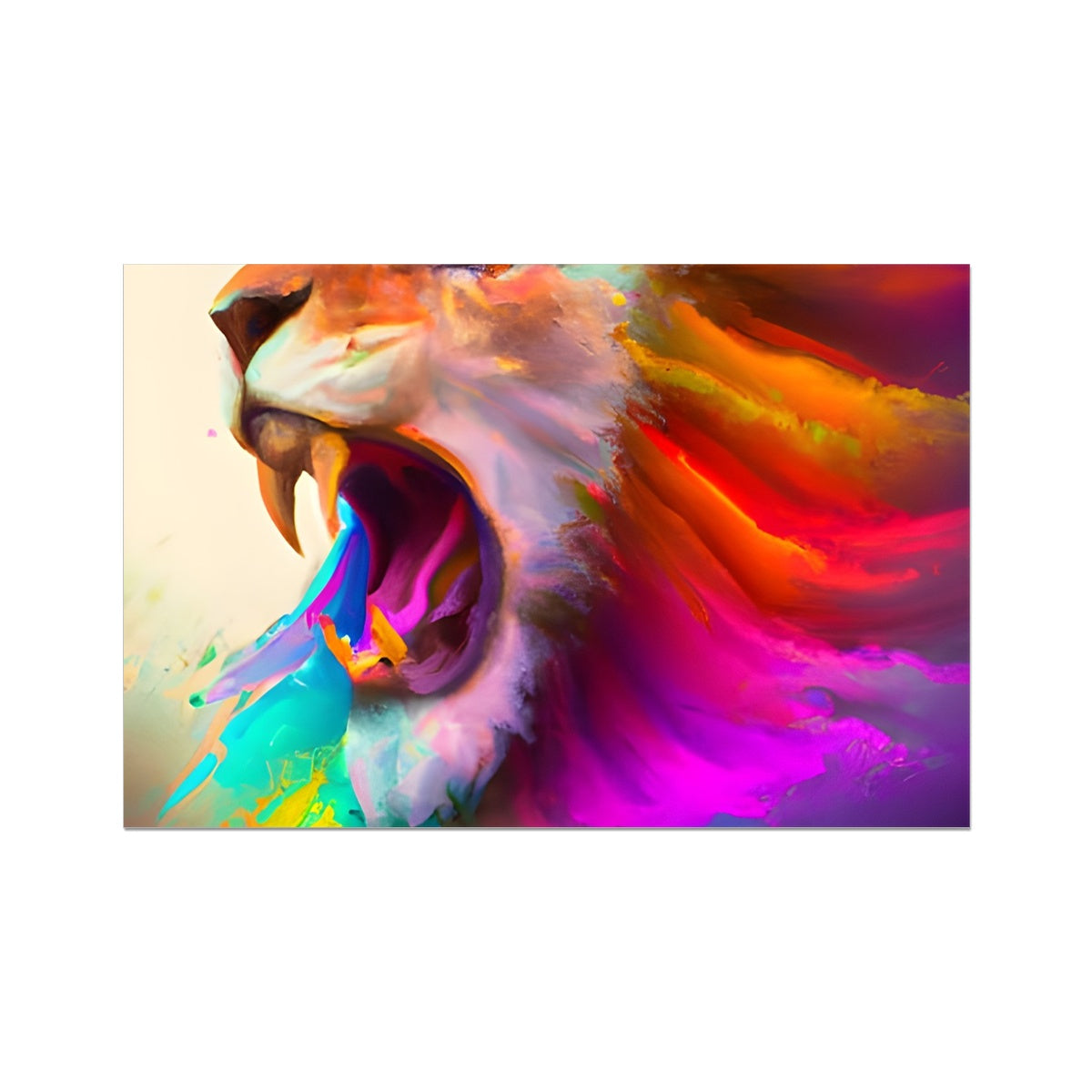 Lion with a Rainbow Mane Fine Art Print Prodigi