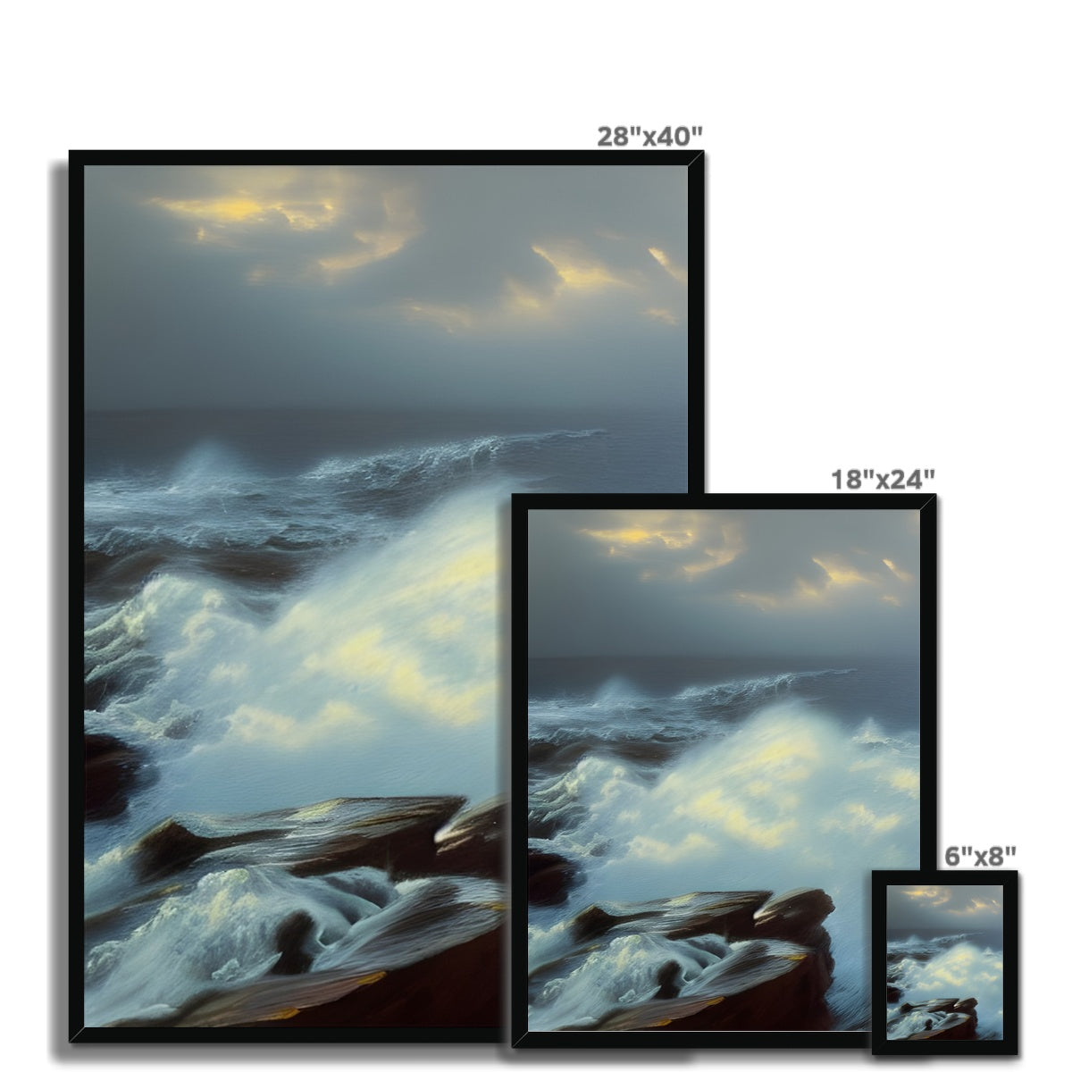 Cliffs Versus  Ocean Framed Print Prodigi