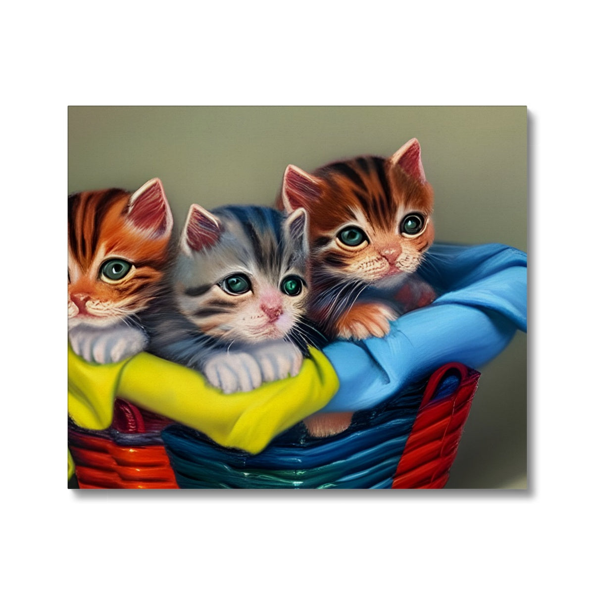 Cute Kittens In A Basket Canvas Prodigi