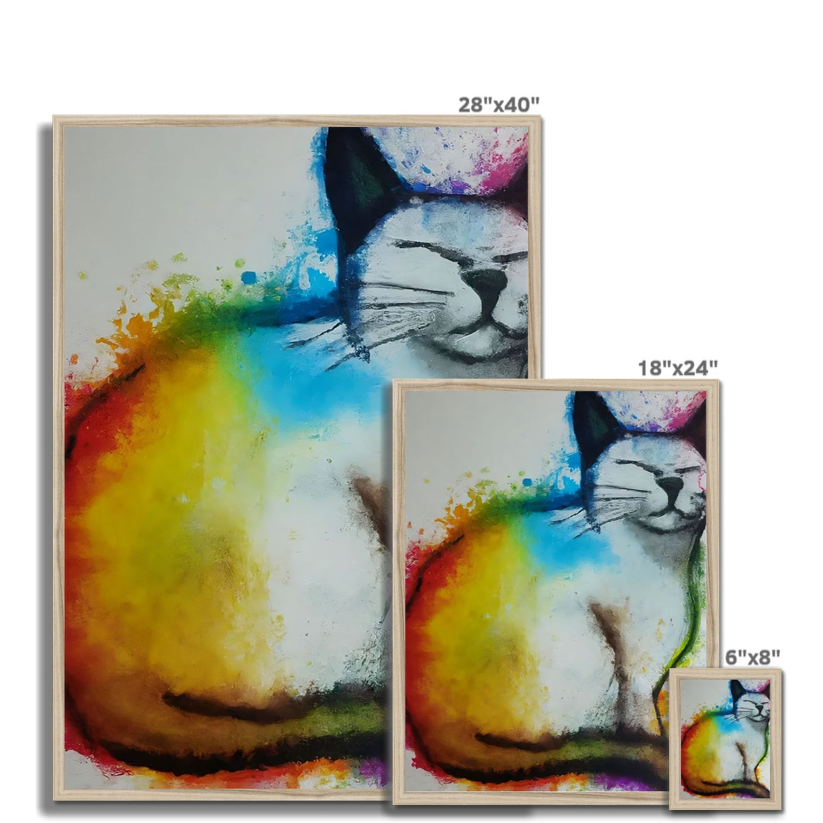 Rainbow Cat Framed Print Prodigi