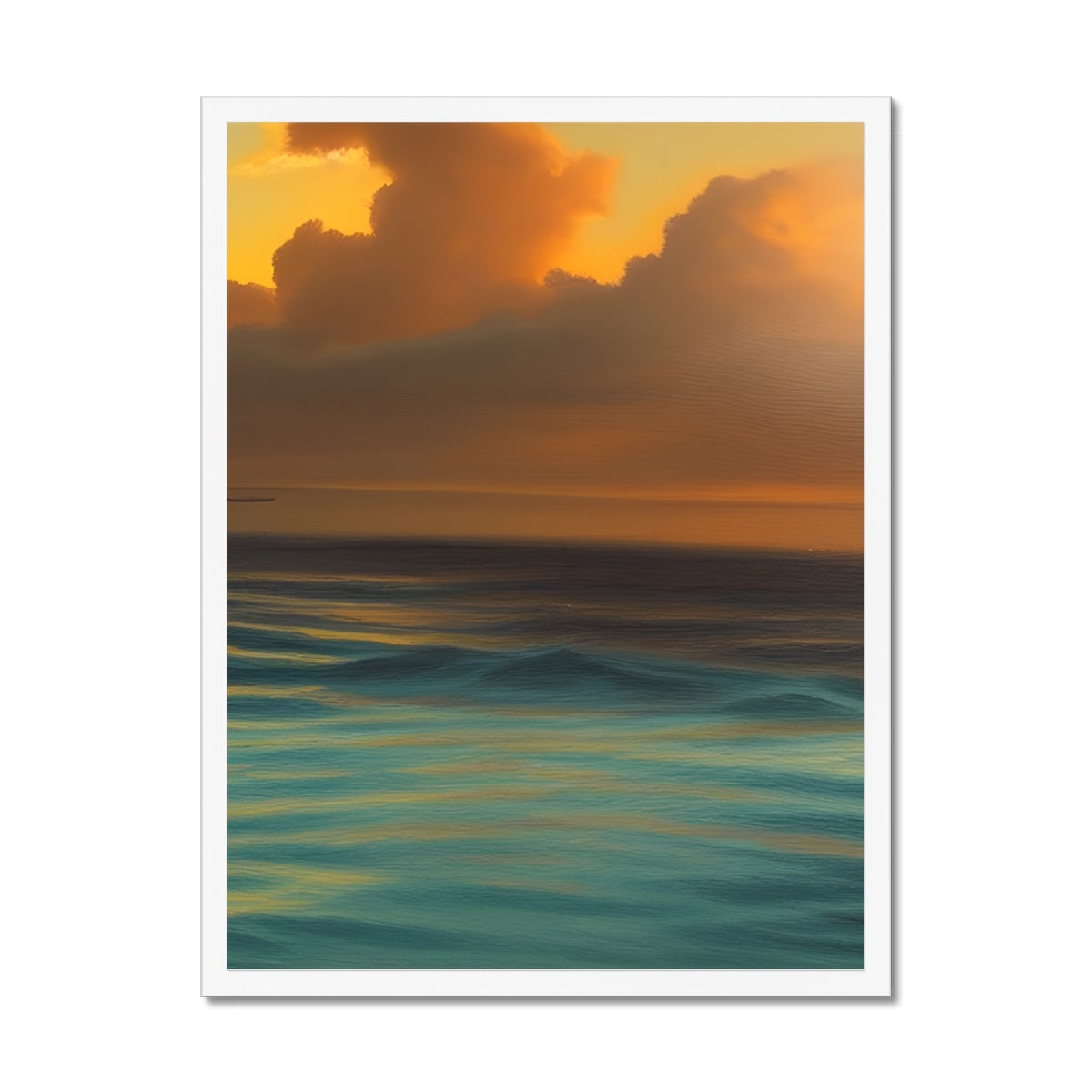 Red Sky Over Turquoise Ocean Framed Print Prodigi