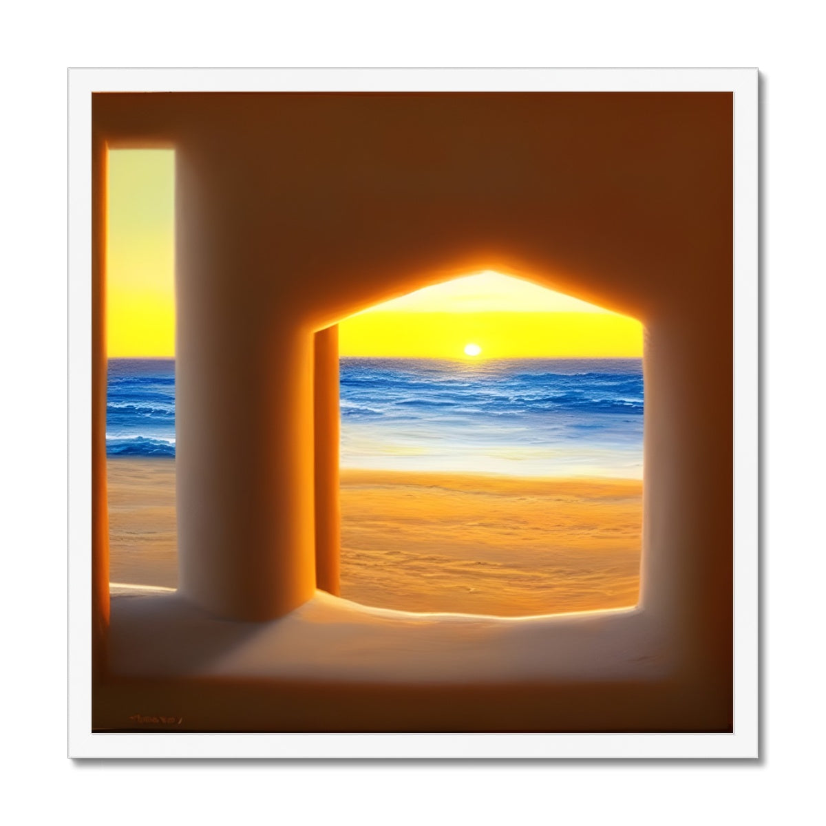 View out of a Sandcastle Framed Print Prodigi