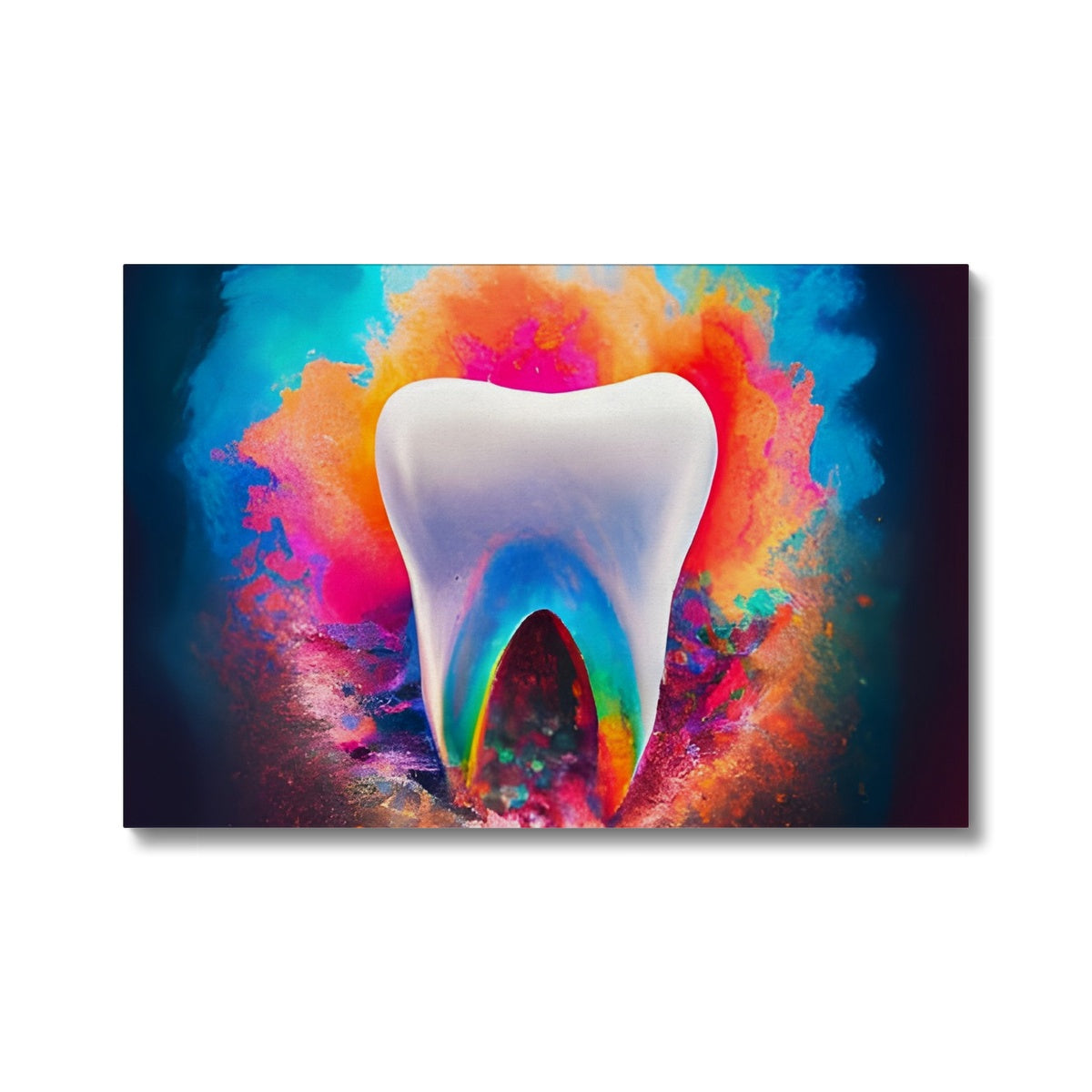 Tooth in Front of a Colour Explosion Eco Canvas Prodigi