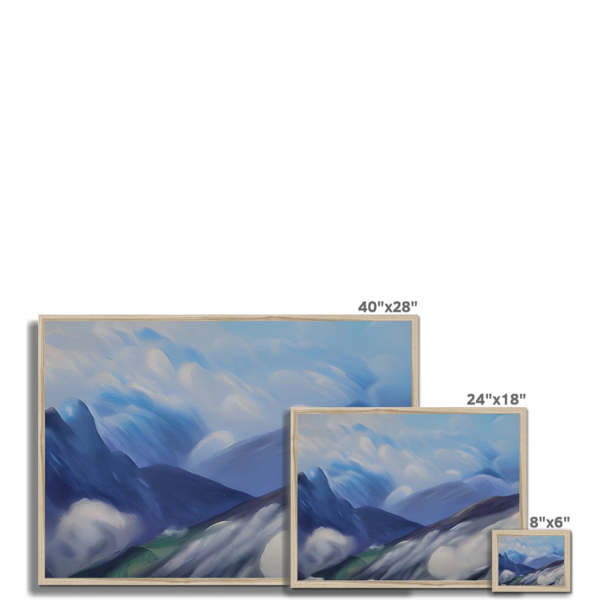 Cloudy Mountains Framed Print Prodigi