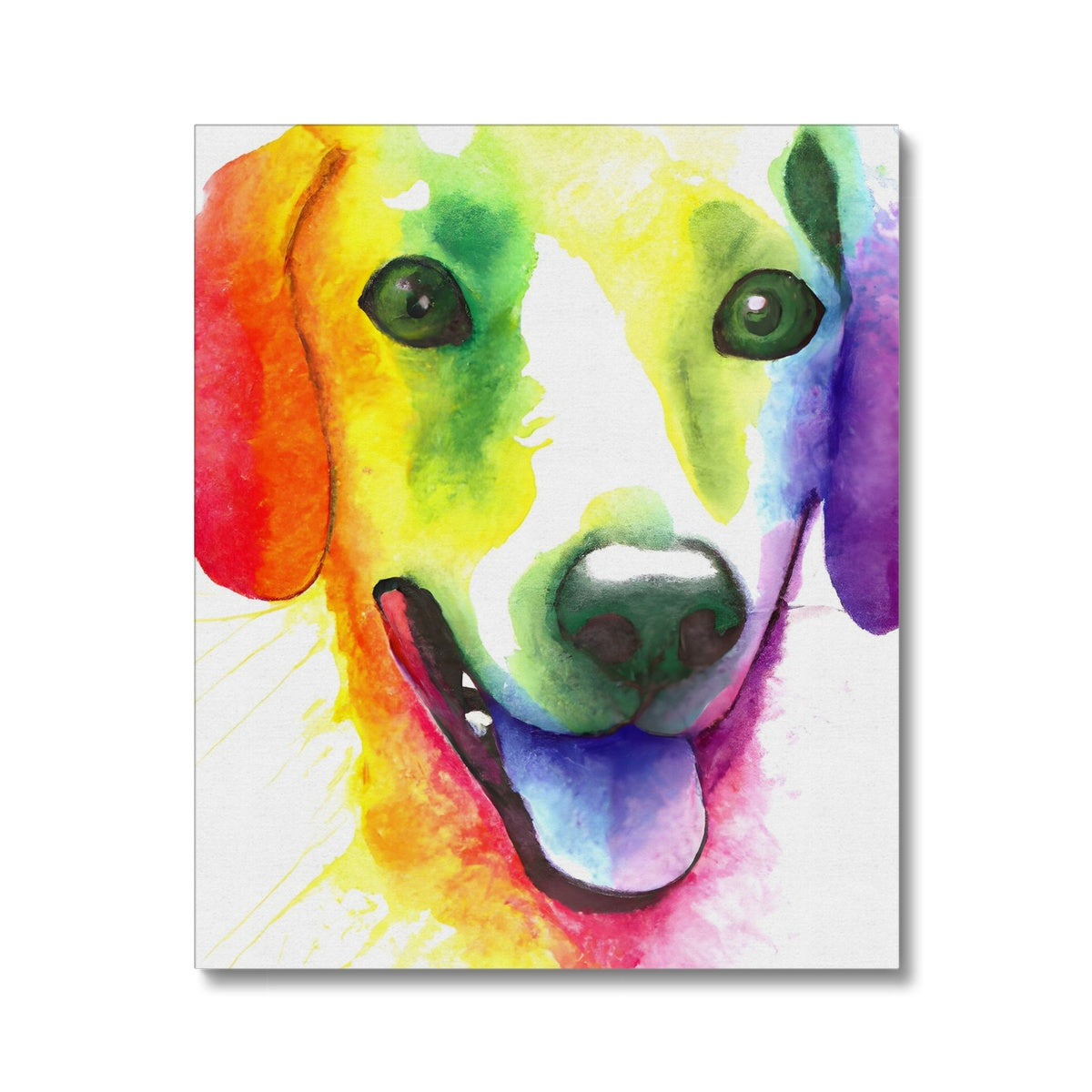 Happy Rainbow Dog Canvas Prodigi