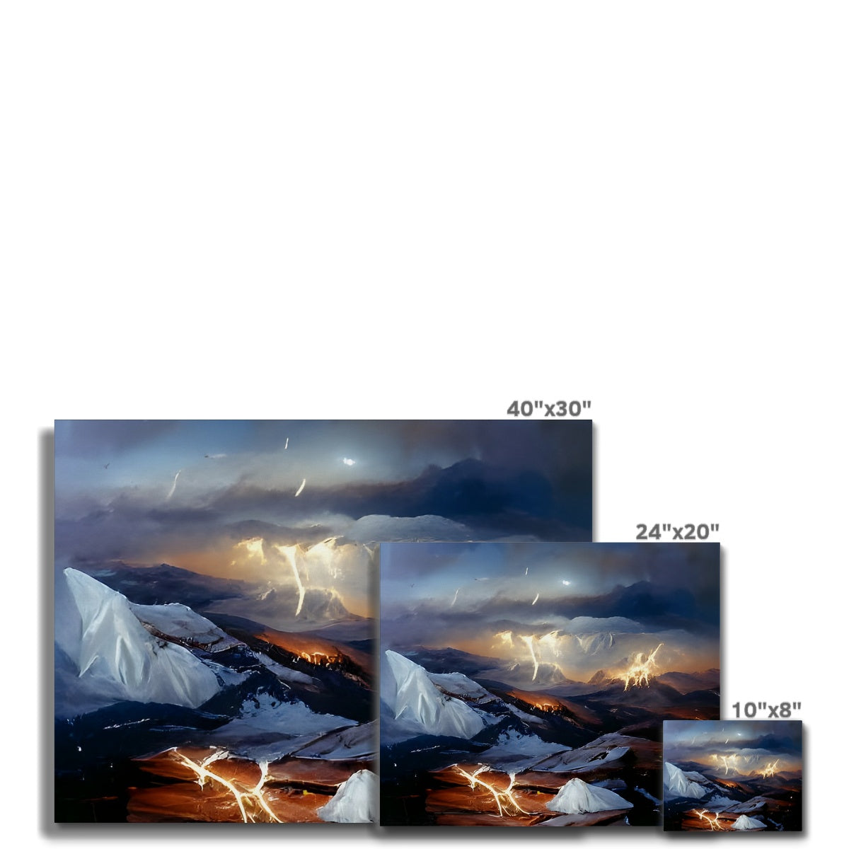 Mountains with Lightning Canvas Prodigi